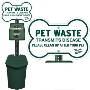 Plastic Pet Waste Station - Bone Sign