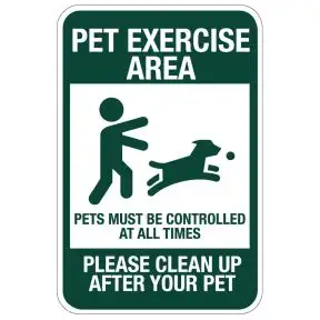 Pet Exercise Area Sign