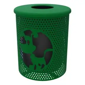 Steel Dog Park Trash Can - 32 Gallon