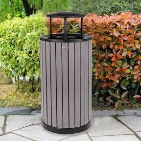 Outdoor 32 Gallon Recycled Plastic Trash Receptacle